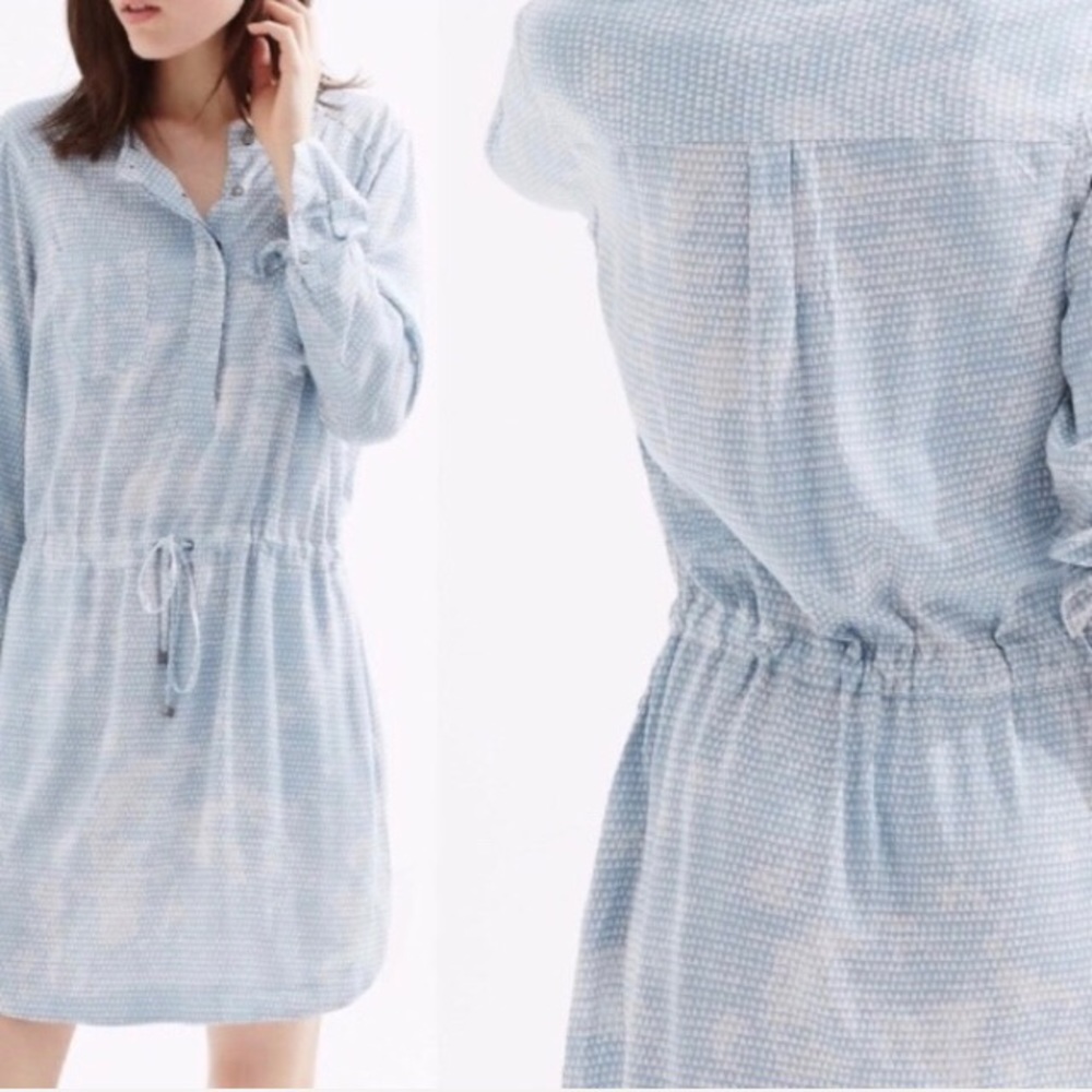 Lou & Grey Blue Pyramid Shirt Dress Size Medium